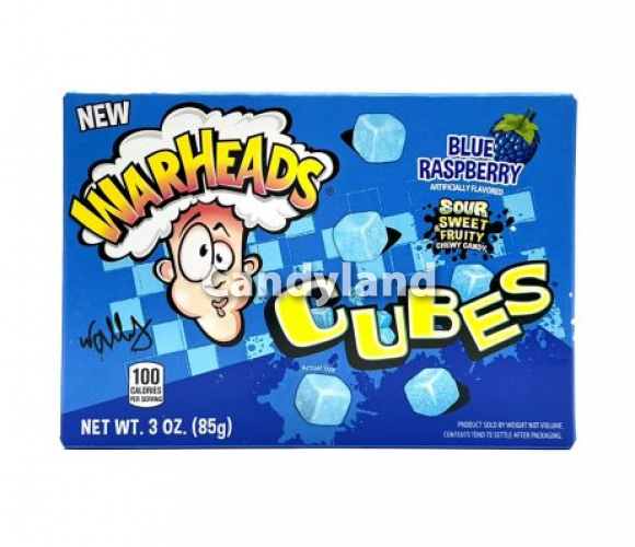 Warheads Box Blue Raspberry Cubes