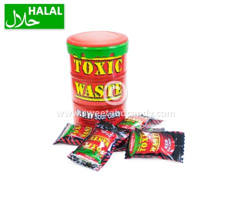 Toxic Waste Red Sour Candy Drum