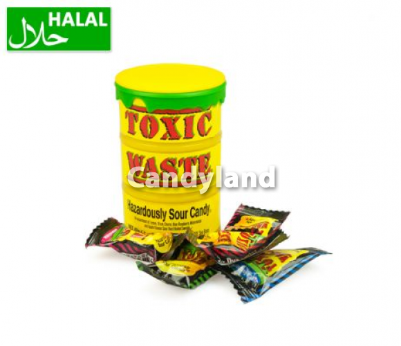 Toxic Waste Yellow Sour Candy Drum